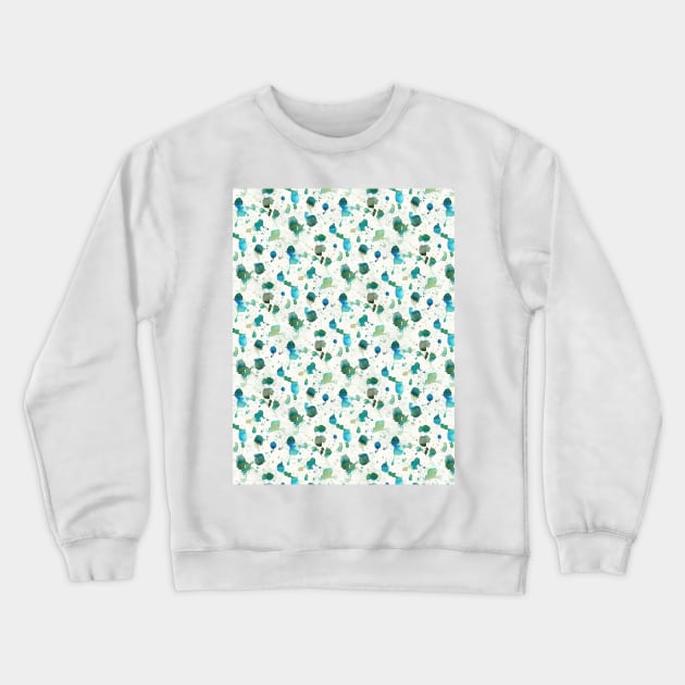 Free splash watercolor ink	green blue Crewneck Sweatshirt by Remotextiles